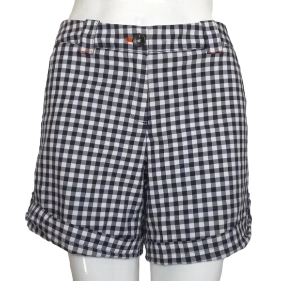 NIKE Dri-Fit Shorts, 10, Golf Fit, Blue/White Gingham, 6" inseam, Pockets - Picture 1 of 14